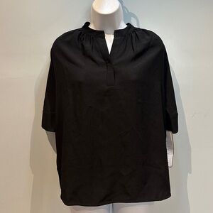 Elegant Black High Fashion Prototype 2021 Spring Women's Woven Top Blouse Small